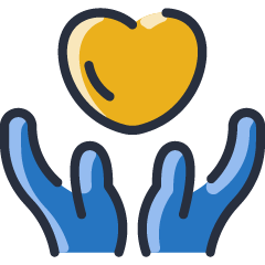 heart above hands