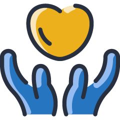 heart above open hands